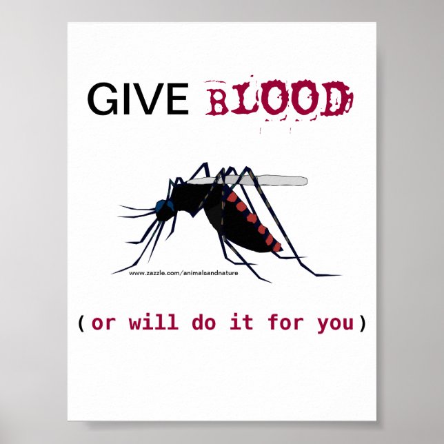 Póster Give Blood Mosquito Poster (Frente)