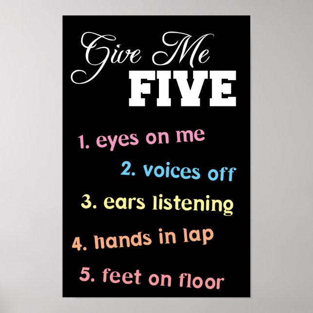 Póster Give me Five Poster for Teachers (Frente)