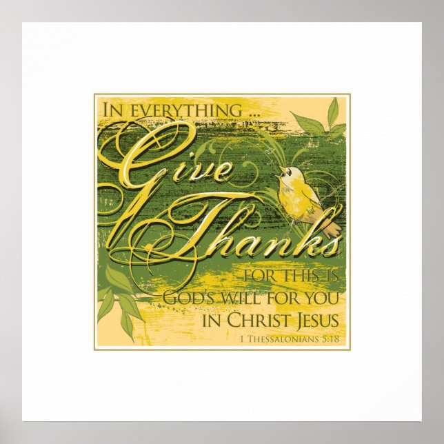 Póster Give Thanks 24”x 24” Print (Frente)