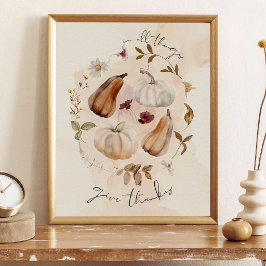 Póster Give Thanks Fall Art Print