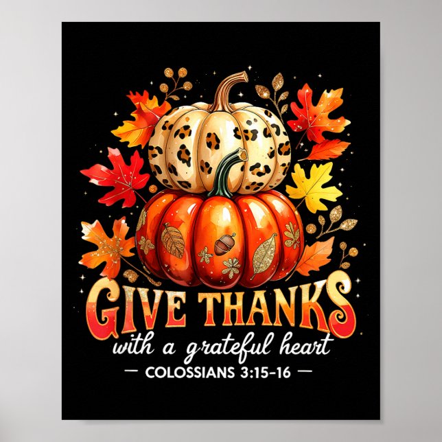 Póster Give Thanks With A Grateful Heart Bible Verse Pump (Frente)