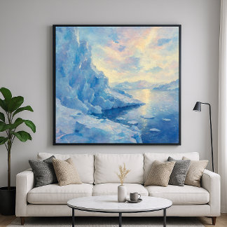 Póster Glaciar Azul Helado - Estilo de Pintura Impresioni