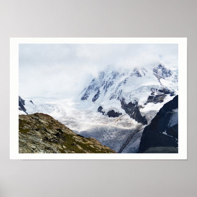 Póster Glaciar grande en los alpes suizos (Frente)