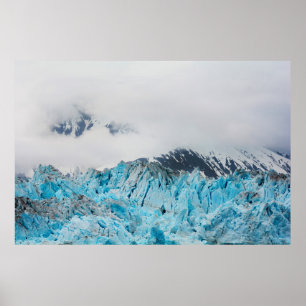 Póster Glaciar Hubbard de un barco en Alaska