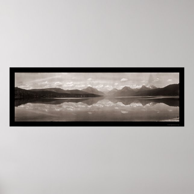 Póster Glaciar Lake McDonald Foto 1915 (Frente)