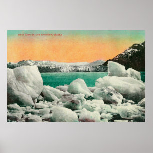 Póster Glaciar Muir e Icebergs en Alaska #1State