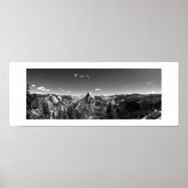 Póster Glaciar Punto Yosemite Panorámico Blanco y Negro