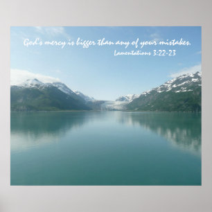 Póster Glaciares de Alaska con versículo de la Escritura