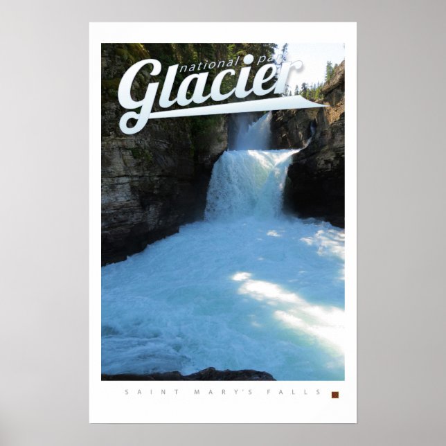Póster GLACIER NAT'L PARK-St. Mary's Falls (Frente)