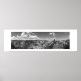 Póster Glacier Point Horizon Panorámico Blanco y Negro