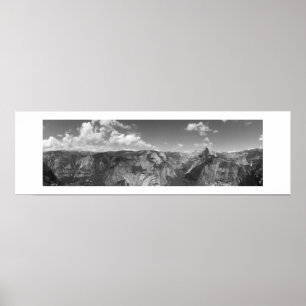 Póster Glacier Point Horizon Panorámico Blanco y Negro