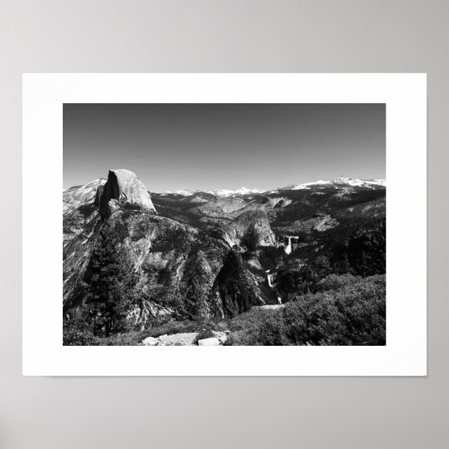 Póster Glacier Point Yosemite Fotografía en blanco y negr (Frente)