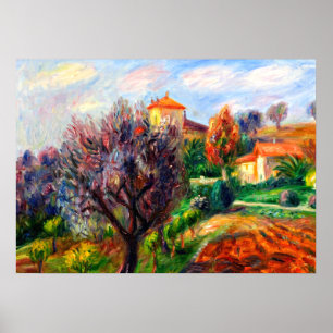 Póster Glackens - La ladera de la colina con olivos