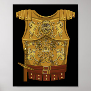 Póster Gladiador Guay Halloween Combatiendo Disfraces Gi