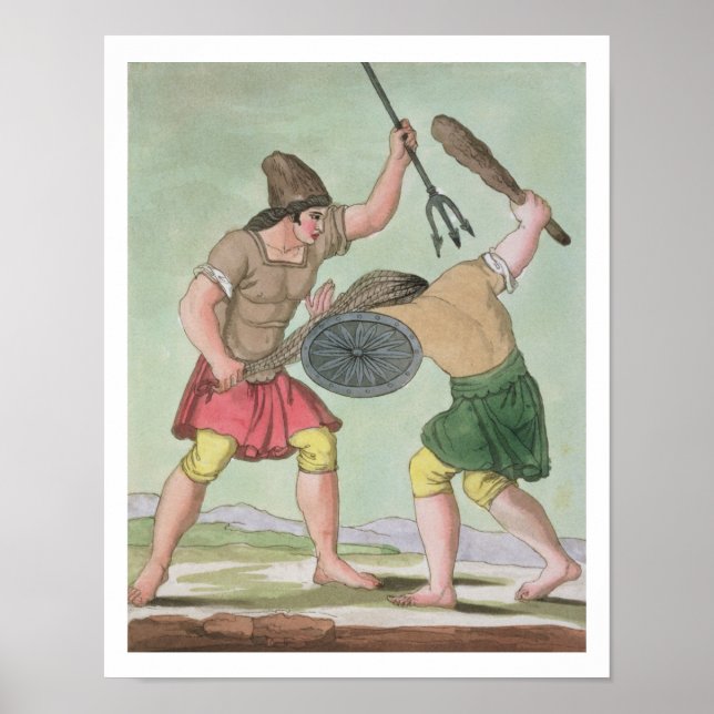 Póster Gladiadores romanos, de "L'Antica Roma", 1825 (col (Frente)
