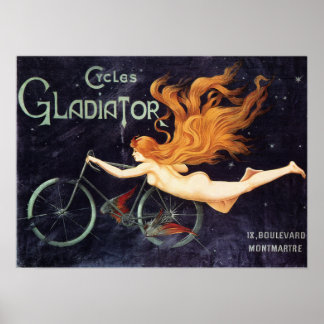 Póster GLADIATOR Ciclos Poster francés vintage Art Nouvea