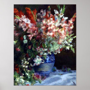 Póster Gladiolas en una Vase, Pierre Auguste Renoir Art