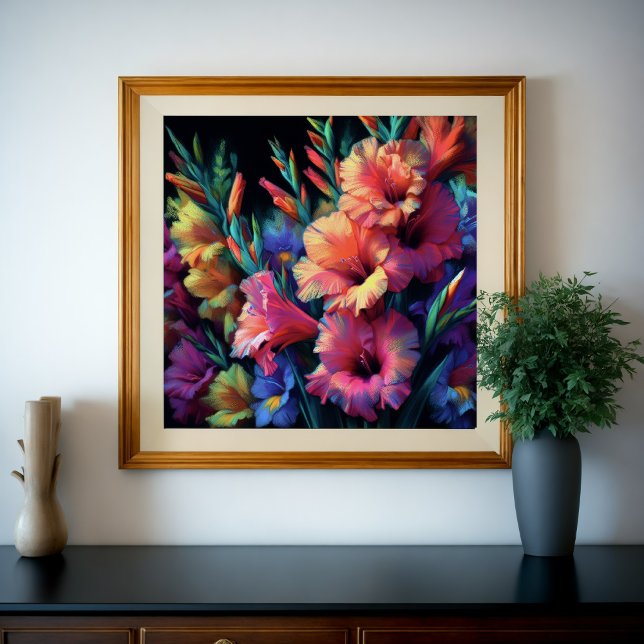 Póster Gladioli de dibujo de pasto colorido (Subido por el creador)