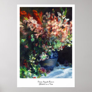 Póster Gladiolos en una pintura de Pedro Auguste Renoir