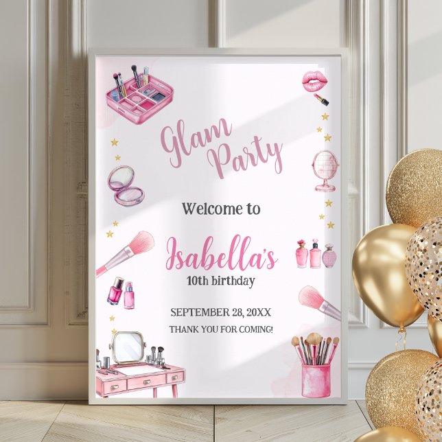 Póster Glam Fiesta Chica Beauty Spa Poster signo de bienv (Subido por el creador)