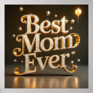 Póster Glam Gold Bling Mejor Mamá