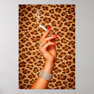 Póster Glam Leopardo, Arte de Pared de Moda Chic,