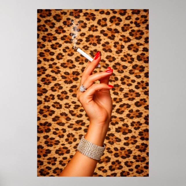 Póster Glam Leopardo, Arte de Pared de Moda Chic,  (Frente)