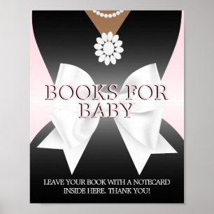 Póster Glam Pink Tiffany Baby Shower Books para el Rótulo