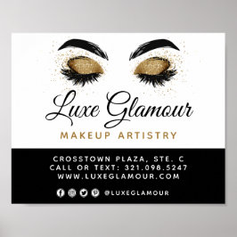 Póster Glamoroso Ojo Lanza Brows Beauty Bar Signage