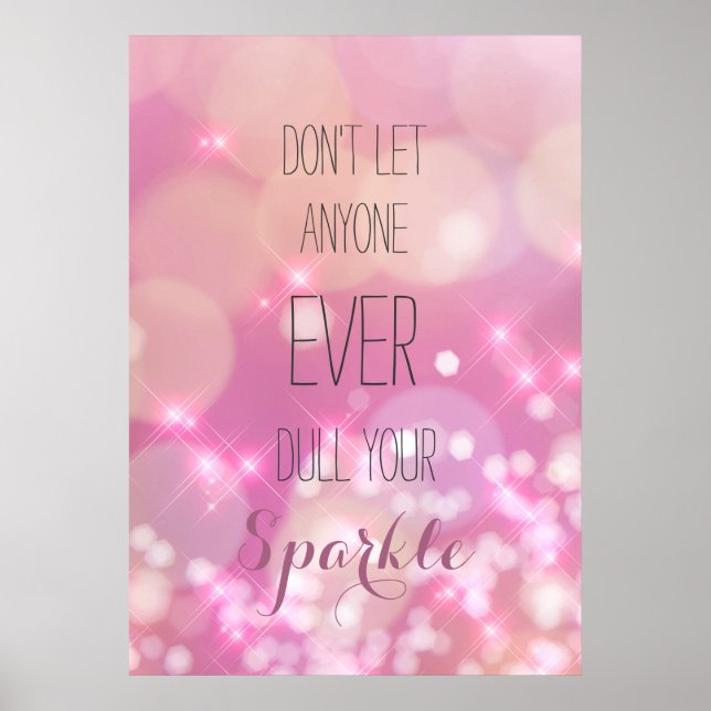 Póster Glamoroso Poster motivacional de color rosa (Frente)