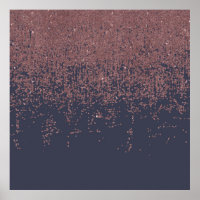 Glamoroso Rosa Oro Marina Azul Purpurina Ombre