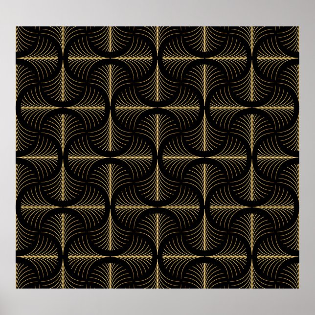 Póster Glamour art déco: motivos dorados (Frente)