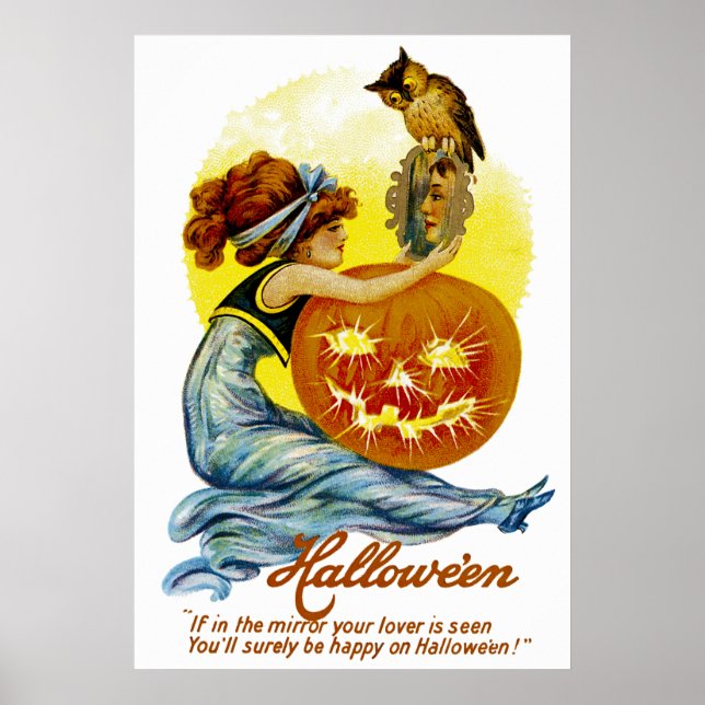 Póster Glamour de Halloween vintage (Frente)
