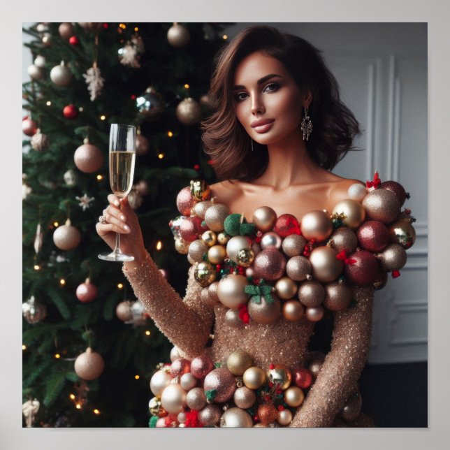 Póster Glamour de los navidades (Frente)