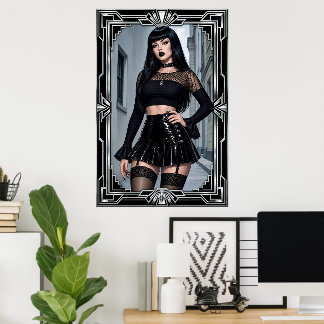 Póster Glamour de obsidiana gótica elegancia de Mina Vale