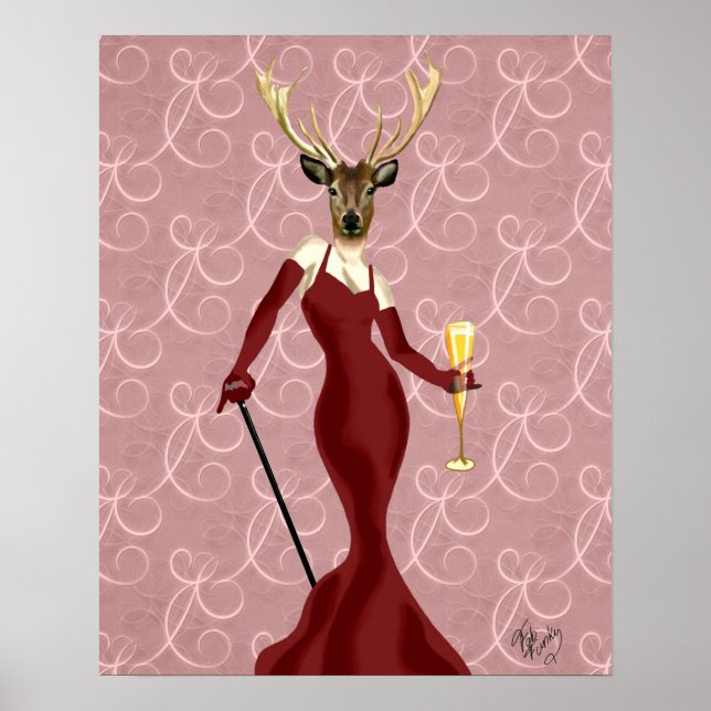 Póster Glamour Deer en Marsala (Frente)