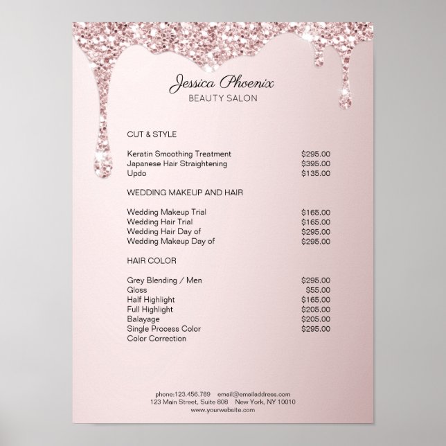 Póster Glamour moderador Rosa Glitzer hunkt (Frente)