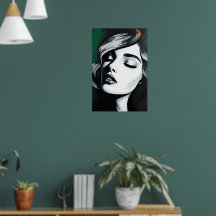 Póster Glamuroso en Blanco y Negro Moderno