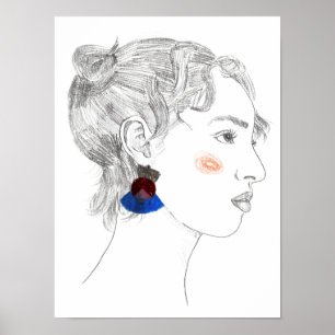 Póster Glance Sketch - Portrait