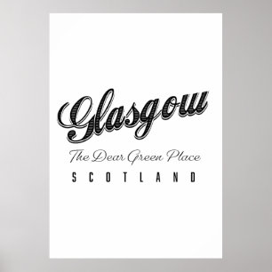 Póster Glasgow Escocia "El Querido Lugar Verde"