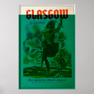 Póster Glasgow Escocia escocés Celtic Edimburgo St
