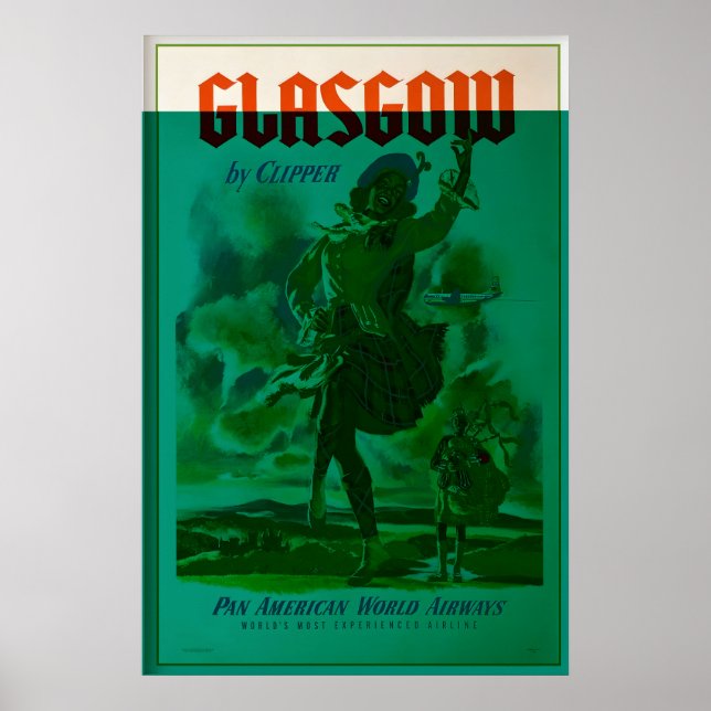 Póster Glasgow Escocia escocés Celtic Edimburgo St (Frente)