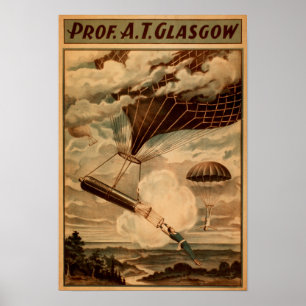 Póster Glasgow Poster de teatro de globo aerostático de c