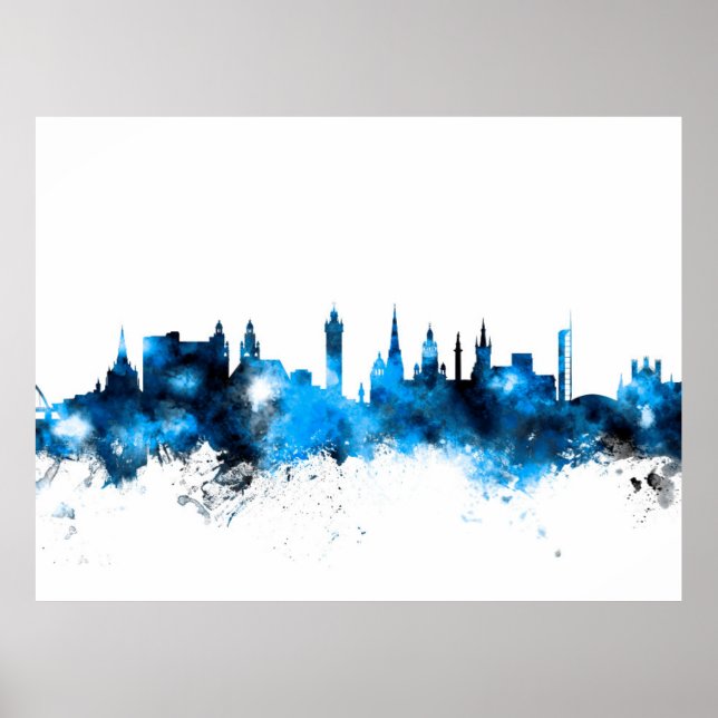 Póster Glasgow Scotland Skyline (Frente)