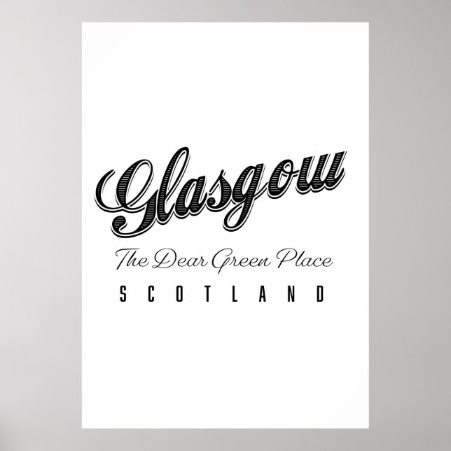 Póster Glasgow Scotland "The Dear Green Place" (Frente)