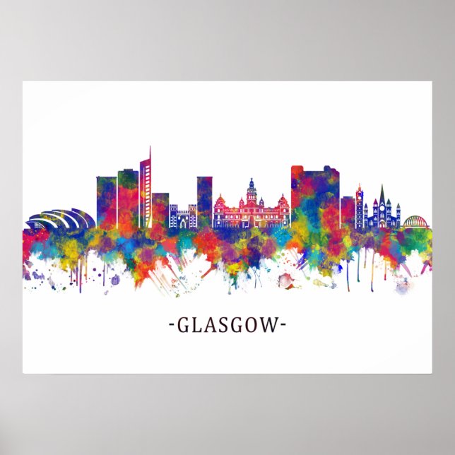 Póster Glasgow Skyline (Frente)