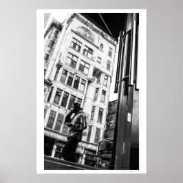 Póster Glasgow street scene reflection