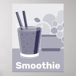 Póster Glass Black, White, Blue KitchWall Wall Art - Post