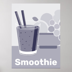 Póster Glass Black, White, Blue KitchWall Wall Art - Post