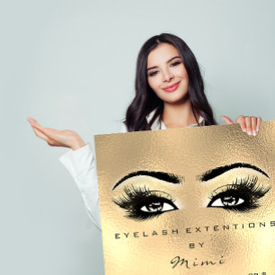 Póster Glass Faux Gold Makeup Eyes Lashes Precios